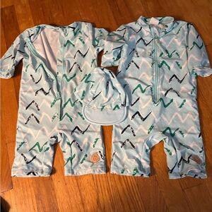 Blue and Green Baby Romper Set with 2 Hat
Swim set